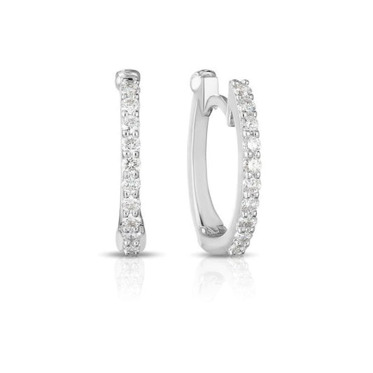 PERFECT DIAMOND HOOP® PAVE DIAMOND HUGGY EARRINGS - GOLD OPTIONS