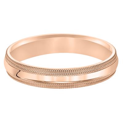 Double Milgrain Comfort Fit Wedding Band - 4mm