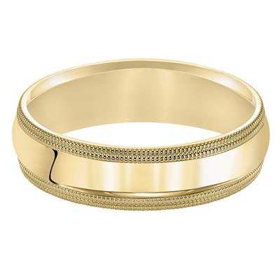 Double Milgrain Comfort Fit Wedding Band - 6mm
