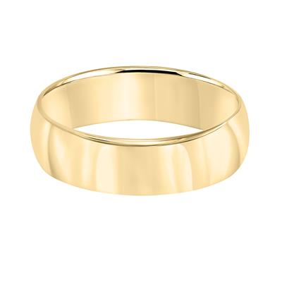 Low Dome 6mm High Polish Men’s Wedding Band - Color Options