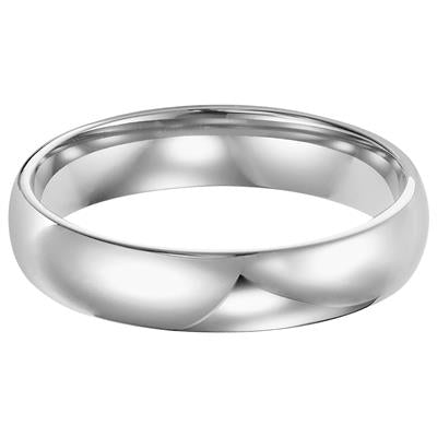 Low Dome High Polished Comfort Fit Wedding Band - 4mm