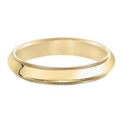 Milgrain Edge Low Dome Standard Fit Wedding Band - 4mm
