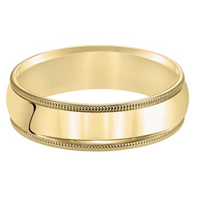 Milgrain Edge Low Dome Standard Fit Wedding Band - 6mm