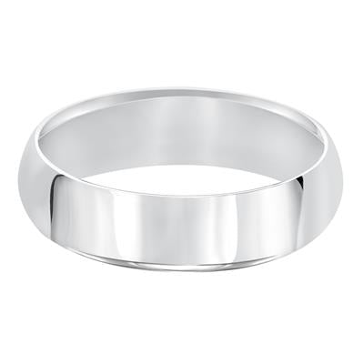 Domed Comfort Fit Wedding Band – High Polished 14K White Gold (7mm, Size 8)