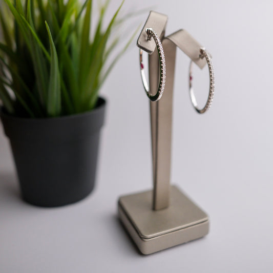 Roberto Coin Large Diamond Oval Hoop Earrings - Estate