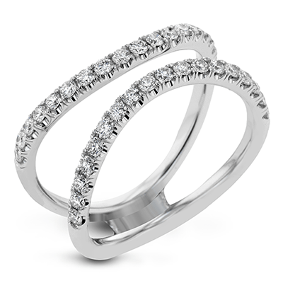 Curved Diamond Ring Jacket - White Gold