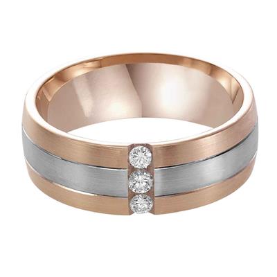 Triple Row Diamond Wedding Band