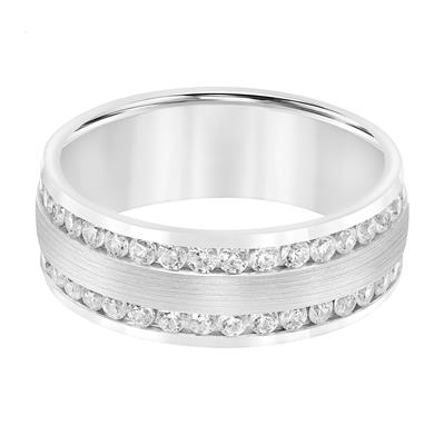 Double Row Diamond Channel Band