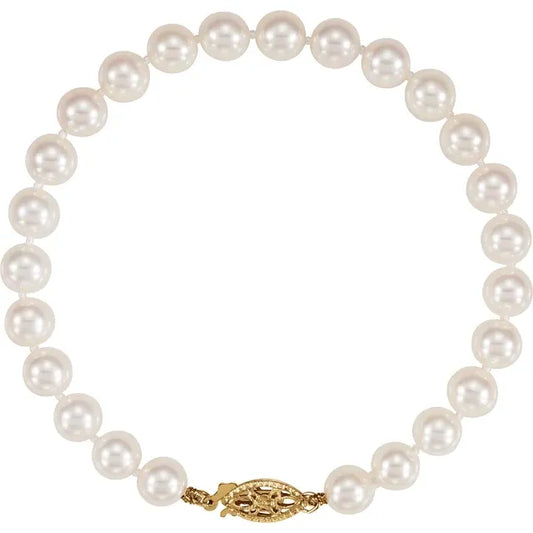 White Cultured Freshwater Pearl Bracelet - 5.50mm