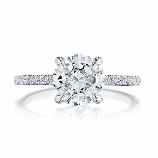 Tacori 18k White Gold Vintage-Inspired Engagement Ring Set With 2.01ct Lab Diamond Center
