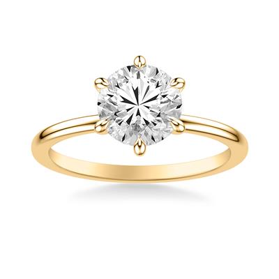 Jackson Jewelers 14K Peg-Style 6-Prong Solitaire Engagement Ring - Color Options