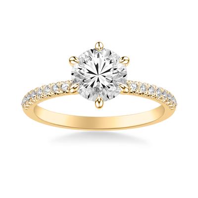 Thin Diamond Band Engagement Ring with Hidden Halo – 1.26ct Lab-Created Center Diamond