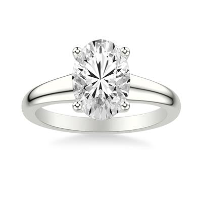 Jackson Jewelers 14K Graduated Band Solitaire Engagement Ring with Oval Center - Color Options