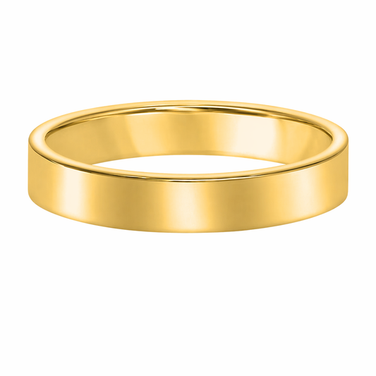 14K Classic Flat Comfort Fit Wedding Band - 4mm