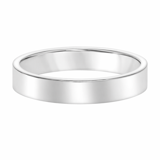 14K Classic Flat Comfort Fit Wedding Band - 4mm