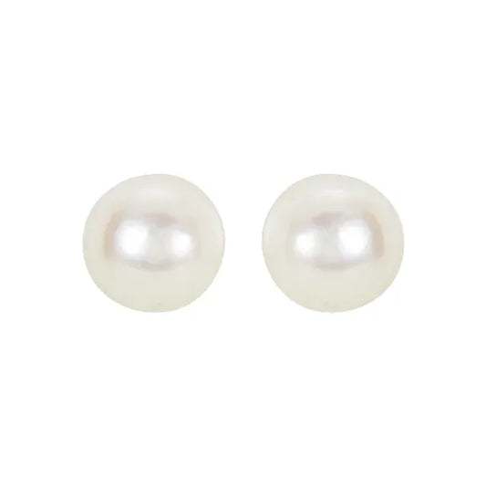 Cultured White Akoya Pearl Stud Earrings - Size Options