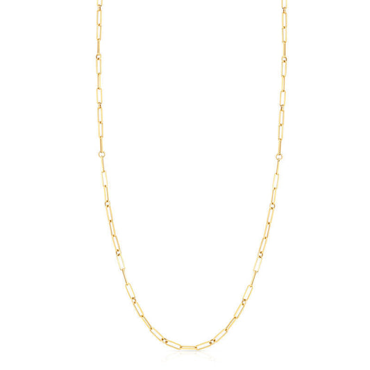 Paperclip and Round Link Chain Necklace