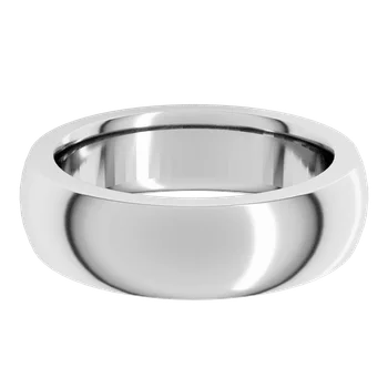 Platinum Comfort Fit 6mm Heavyweight Domed Band - Size 10