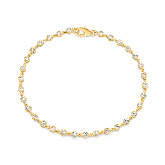 Opera Diamond Bezel Tennis Bracelet in Yellow Gold - 1.28ct