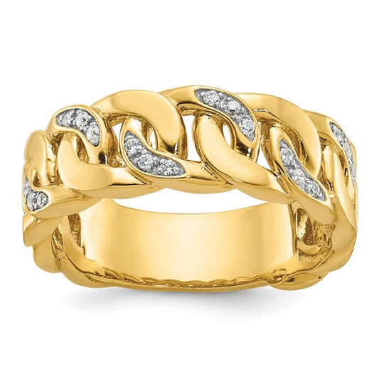 Diamond Set Cuban Link Ring