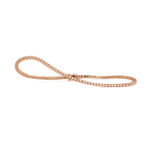 Very Thin Diamond Stackable Tennis Bracelet in Rose Gold - .50ct