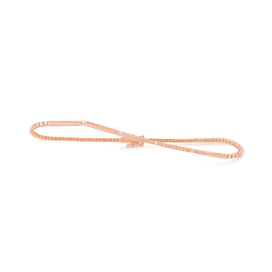 Plain Diamond Stackable Tennis Bracelet in Rose Gold - .10ct