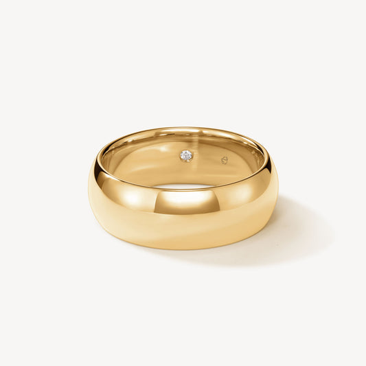 Men's Half-Round Comfort Fit Band - Yellow Gold