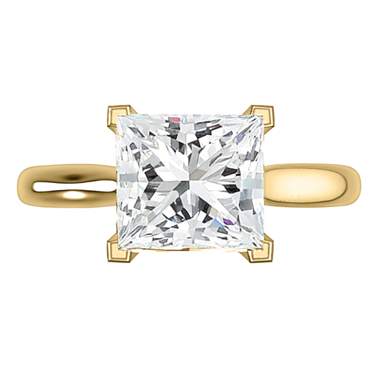 A.Jaffe Classic Thin Band Princess Cut Diamond Engagement Ring - Color Options