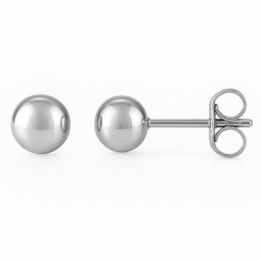 4mm Platinum Ball Stud Earrings