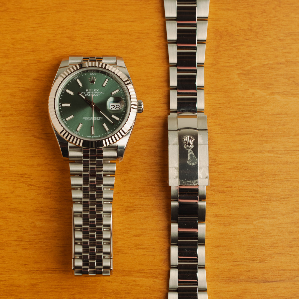 Rolex Datejust 41mm- Olive Green Dial - Jubilee & Oyster