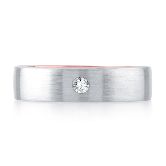 Contemporary Diamond Wedding Band - Color Options