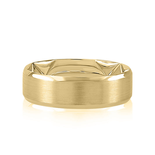A.Jaffe Classic Men’s Wedding Band with Satin Top & High Polish Beveled Edge - 6mm - Color Options