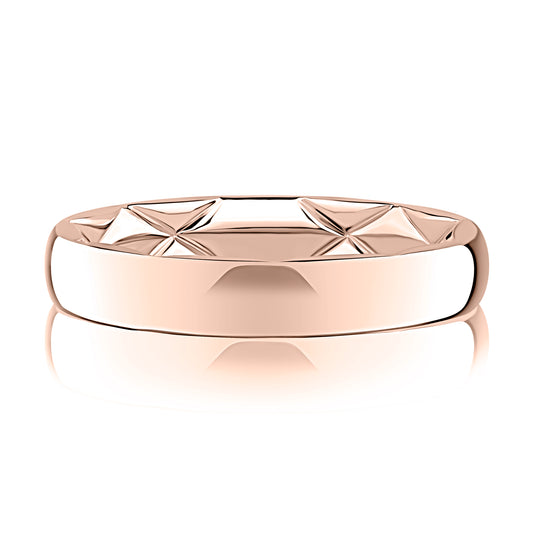 A.Jaffe Classic High Polish Low Dome Quilted Fit Band - 4mm