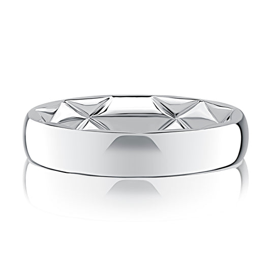 A.Jaffe Classic High Polish Low Dome Quilted Fit Band - 5mm
