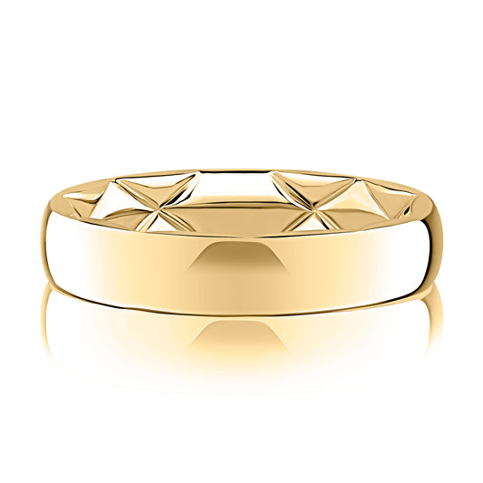 A.Jaffe Classic High Polish Low Dome Quilted Fit Band - 5mm