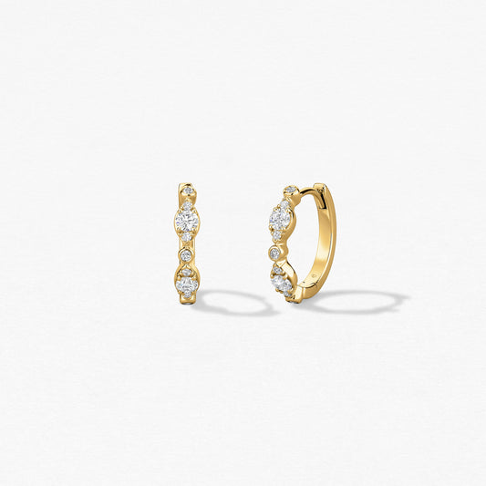 BEZEL REGAL HUGGIE EARRINGS - GOLD OPTIONS
