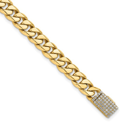 Miami Cuban Link Bracelet with Diamond Clasp - 7mm
