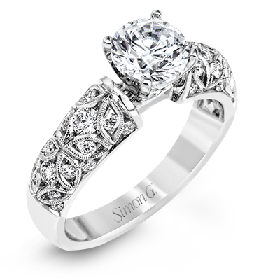 Vintage Filigree Milgrain Diamond Engagement Ring Setting - Color Options