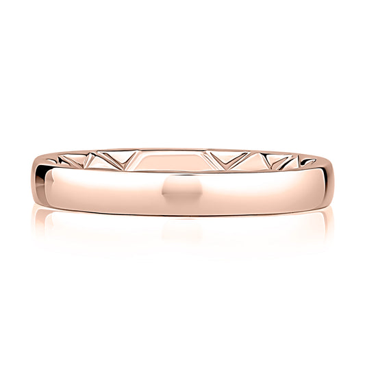 A.Jaffe Classic Low Dome Quilted Fit Band – 3mm High Polish
