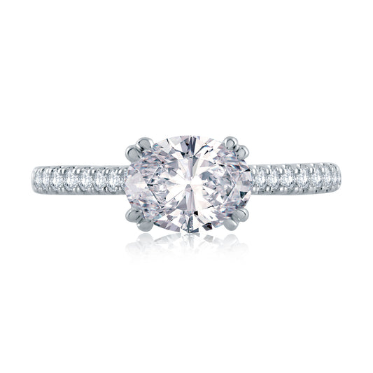 Oval Cut East/West Diamond Engagement Ring