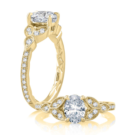 Vintage Oval Cut Diamond Engagement ring - Gold Options