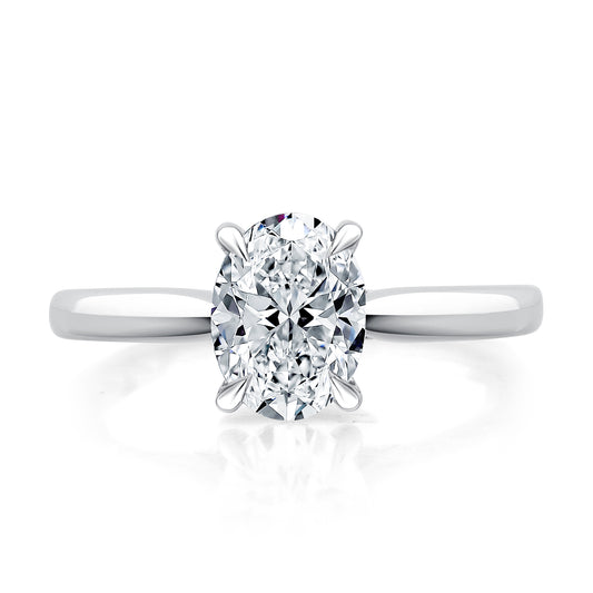 Forever Oval Solitaire with Diamond Gallery
