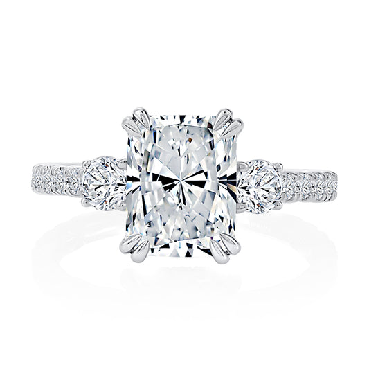 Three-Stone Radiant Diamond Engagement Ring - Color Options
