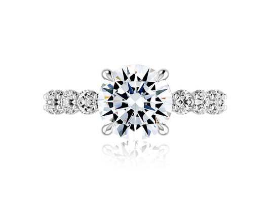 Medium Diamond Band Engagement Ring - Color Options