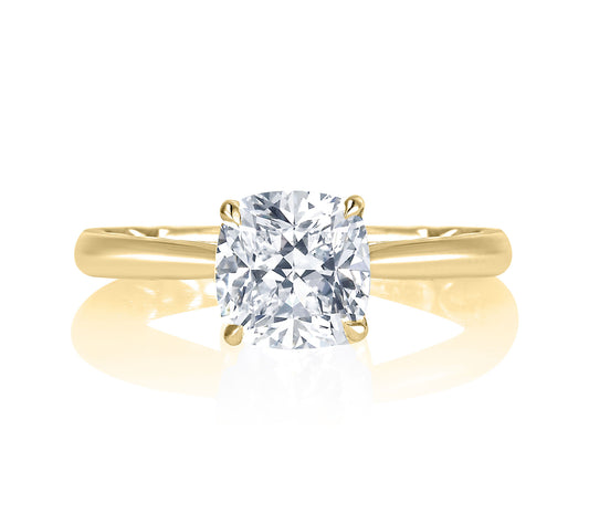 Cushion Cut Solitaire with Hidden Halo