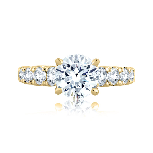 Medium Diamond Band Engagement with Round Center