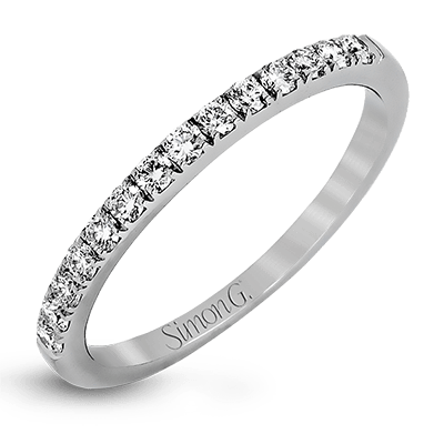 Thin Half Way Diamond Stackable Band - Platinum
