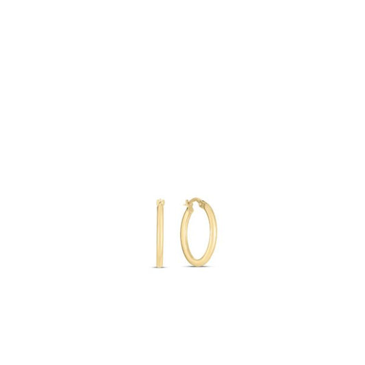 DESIGNER GOLD CLASSIC THIN HOOP EARRINGS - 15MM