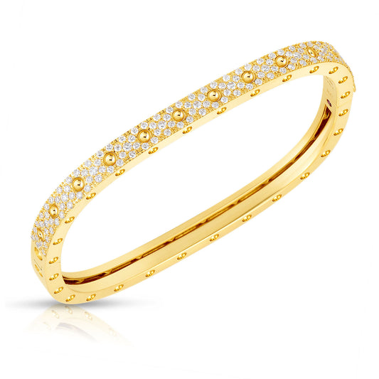 Roberto Coin - Pois Moi Single Diamond Bangle (Pre-Owned/Estate) - 18K Yellow Gold