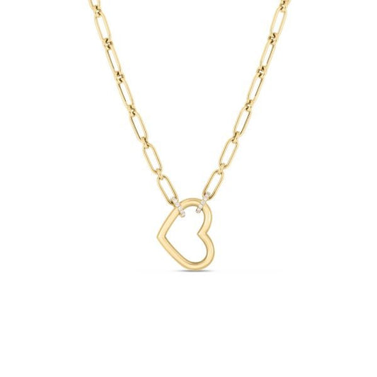 CIALOMA DANGLE DIAMOND ACCENT OPEN HEART NECKLACE
